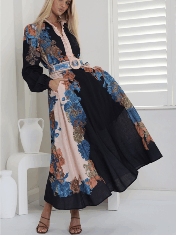White Sandstorm Chaetau Noir Maxi Dress