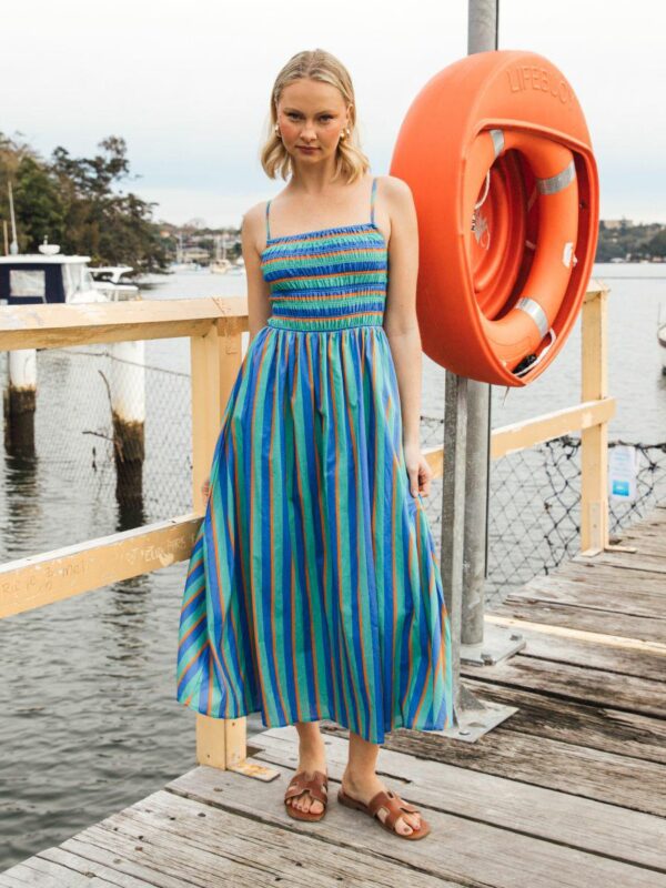 Paper Heart Renata Stripe Midi Dress
