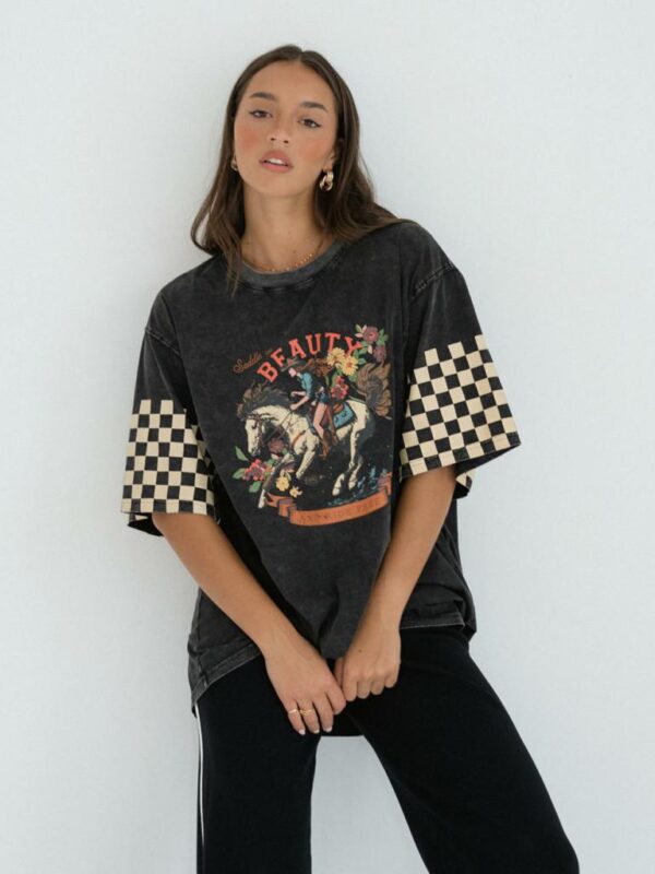 Paper Heart Wild West Blk Vintage Tee