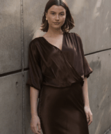 White Closet Amelie Drape Front Top