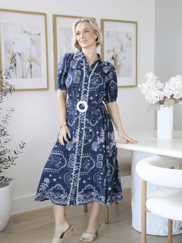 Shareen Seashell Ss Midi Dress