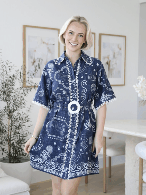 Shareen Seashell Ss Mini Dress